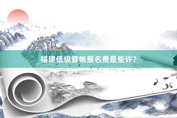 福建低级管帐报名费是些许？